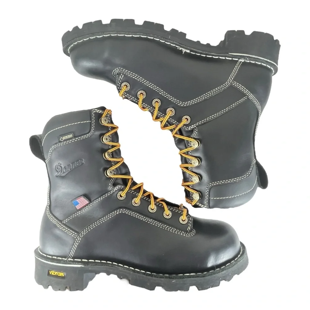 Danner Quarry USA Men 7.5D‎ Black Gore Tex EH Vibram Heavy Duty Work Boots